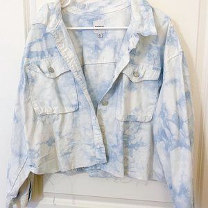 Blue and white tie dye jacket